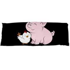 Go Vegan - Cute Pig And Chicken Body Pillow Case Dakimakura (two Sides) by Valentinaart