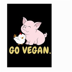 Go Vegan - Cute Pig And Chicken Large Garden Flag (two Sides) by Valentinaart