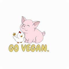 Go Vegan - Cute Pig And Chicken Large Garden Flag (two Sides) by Valentinaart