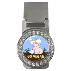 Go Vegan - Cute Pig And Chicken Money Clips (cz)  by Valentinaart
