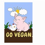 Go Vegan - Cute Pig and Chicken Small Garden Flag (Two Sides) Front