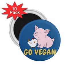 Go Vegan - Cute Pig And Chicken 2 25  Magnets (10 Pack)  by Valentinaart