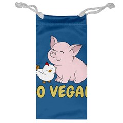 Go Vegan - Cute Pig And Chicken Jewelry Bag by Valentinaart