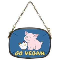 Go Vegan - Cute Pig And Chicken Chain Purses (two Sides)  by Valentinaart