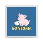 Go Vegan - Cute Pig and Chicken Memory Card Reader (Square)  Front