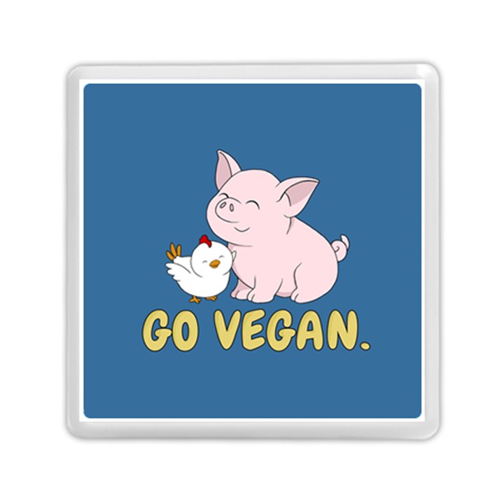 Go Vegan - Cute Pig and Chicken Memory Card Reader (Square) 