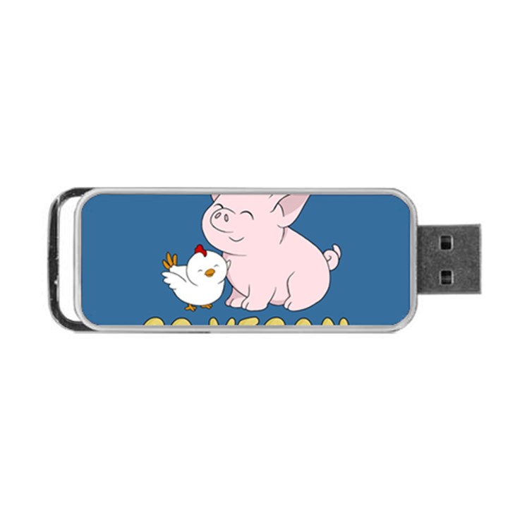 Go Vegan - Cute Pig and Chicken Portable USB Flash (Two Sides)