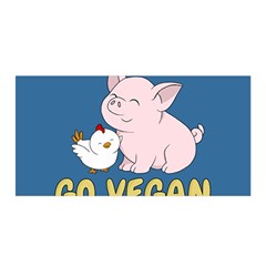 Go Vegan - Cute Pig And Chicken Satin Wrap