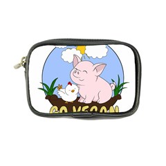 Go Vegan - Cute Pig And Chicken Coin Purse by Valentinaart