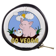 Go Vegan - Cute Pig And Chicken Mini Makeup Bags by Valentinaart