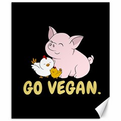 Go Vegan - Cute Pig And Chicken Canvas 8  X 10  by Valentinaart