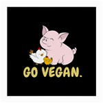 Go Vegan - Cute Pig and Chicken Medium Glasses Cloth (2-Side) Back