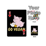 Go Vegan - Cute Pig and Chicken Playing Cards 54 (Mini)  Front - Heart6