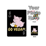 Go Vegan - Cute Pig and Chicken Playing Cards 54 (Mini)  Front - Spade4