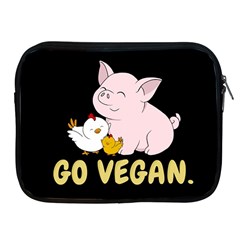 Go Vegan - Cute Pig And Chicken Apple Ipad 2/3/4 Zipper Cases by Valentinaart