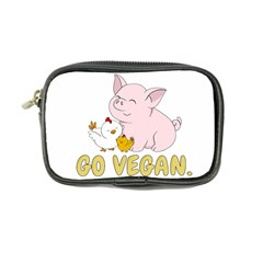 Go Vegan - Cute Pig And Chicken Coin Purse by Valentinaart