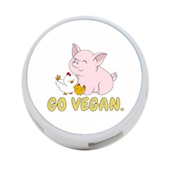 Go Vegan - Cute Pig And Chicken 4-port Usb Hub (one Side) by Valentinaart