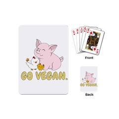 Go Vegan - Cute Pig And Chicken Playing Cards (mini)  by Valentinaart