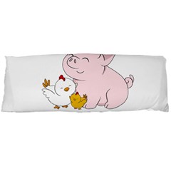 Go Vegan - Cute Pig And Chicken Body Pillow Case (dakimakura) by Valentinaart