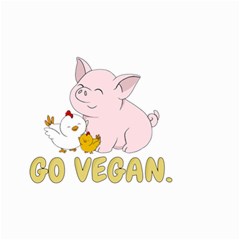 Go Vegan - Cute Pig And Chicken Small Garden Flag (two Sides) by Valentinaart