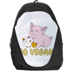 Go Vegan - Cute Pig And Chicken Backpack Bag by Valentinaart