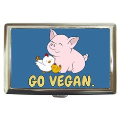 Go Vegan - Cute Pig And Chicken Cigarette Money Cases by Valentinaart