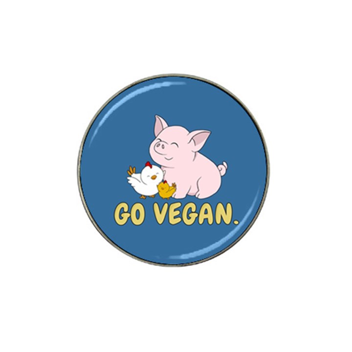 Go Vegan - Cute Pig and Chicken Hat Clip Ball Marker