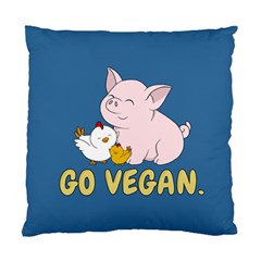 Go Vegan - Cute Pig And Chicken Standard Cushion Case (one Side) by Valentinaart