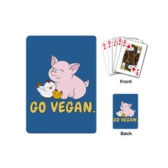 Go Vegan - Cute Pig And Chicken Playing Cards (mini)  by Valentinaart