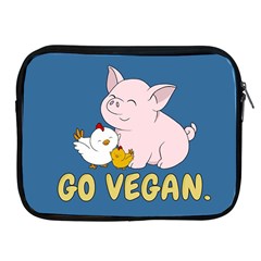 Go Vegan - Cute Pig And Chicken Apple Ipad 2/3/4 Zipper Cases by Valentinaart