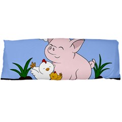 Go Vegan - Cute Pig And Chicken Body Pillow Case Dakimakura (two Sides) by Valentinaart