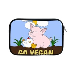 Go Vegan - Cute Pig And Chicken Apple Ipad Mini Zipper Cases by Valentinaart