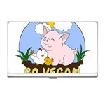 Go Vegan - Cute Pig and Chicken Business Card Holders Front