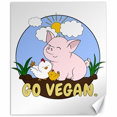 Go Vegan - Cute Pig And Chicken Canvas 20  X 24   by Valentinaart