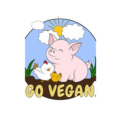 Go Vegan - Cute Pig And Chicken Shower Curtain 48  X 72  (small)  by Valentinaart