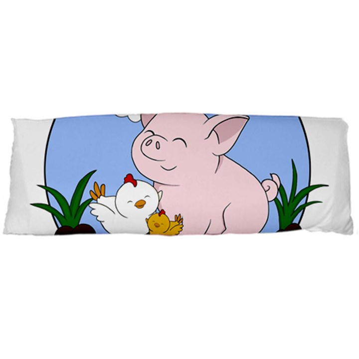 Go Vegan - Cute Pig and Chicken Body Pillow Case (Dakimakura)