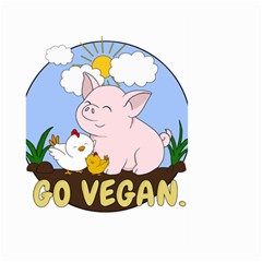 Go Vegan - Cute Pig And Chicken Large Garden Flag (two Sides) by Valentinaart