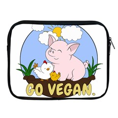 Go Vegan - Cute Pig And Chicken Apple Ipad 2/3/4 Zipper Cases