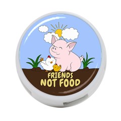 Friends Not Food - Cute Pig And Chicken 4-port Usb Hub (one Side) by Valentinaart