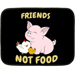 Friends Not Food - Cute Pig And Chicken Fleece Blanket (mini) by Valentinaart