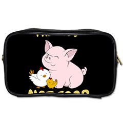 Friends Not Food - Cute Pig And Chicken Toiletries Bags