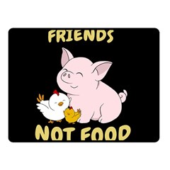 Friends Not Food - Cute Pig And Chicken Fleece Blanket (small) by Valentinaart