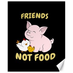 Friends Not Food - Cute Pig And Chicken Canvas 16  X 20   by Valentinaart