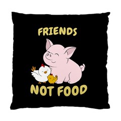 Friends Not Food - Cute Pig And Chicken Standard Cushion Case (two Sides) by Valentinaart