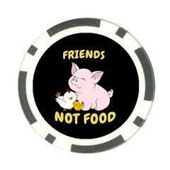 Friends Not Food - Cute Pig And Chicken Poker Chip Card Guard (10 Pack) by Valentinaart