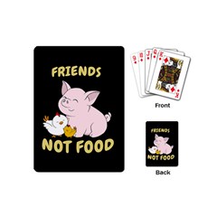 Friends Not Food - Cute Pig And Chicken Playing Cards (mini)  by Valentinaart