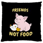 Friends Not Food - Cute Pig and Chicken Standard Flano Cushion Case (Two Sides) Front