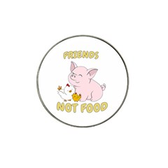 Friends Not Food - Cute Pig And Chicken Hat Clip Ball Marker (10 Pack) by Valentinaart