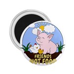 Friends Not Food - Cute Pig and Chicken 2.25  Magnets Front