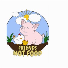 Friends Not Food - Cute Pig And Chicken Large Garden Flag (two Sides) by Valentinaart